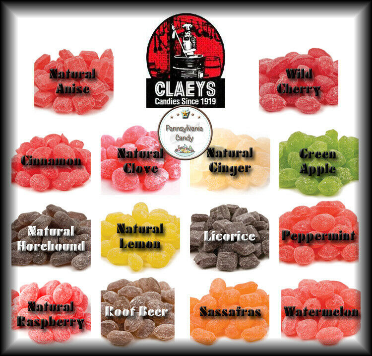 Claeys 2 Lb Hard Candy Drops - Claey's Old Fashioned Sanded Sugar Flavors Bulk